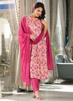 Muslin Silk Pink Festival Wear Hand Work Readymade Salwar Suit